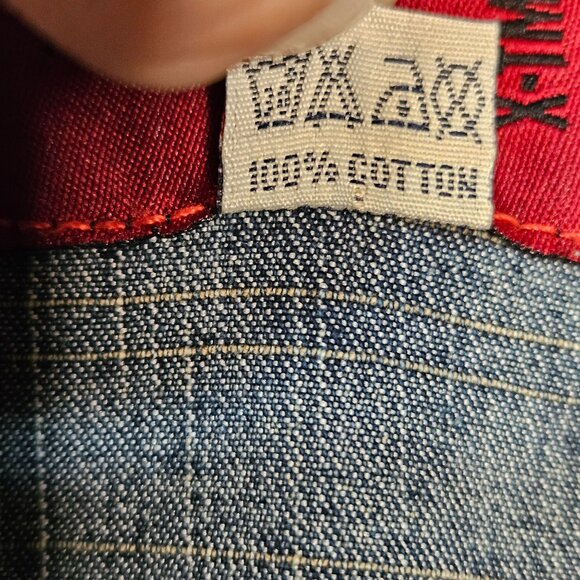 Womans distressed utility military style double breasted button up cotton denim - Picture 7 of 12